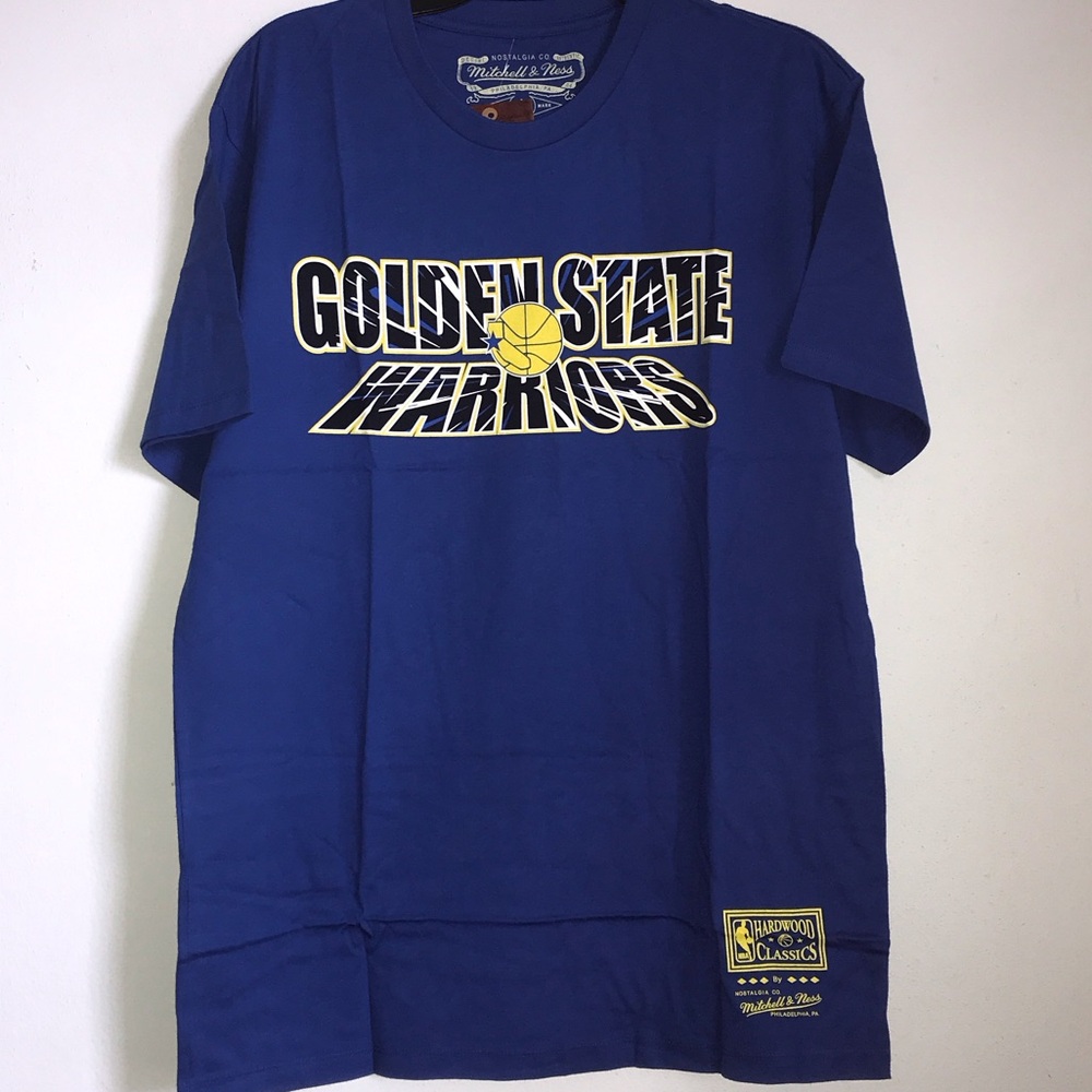 Mitchell & Ness Golden State Warriors Blue Tee Large Graphic print basketball